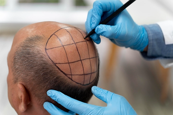 Préparation du cuir chevelu Greffe de cheveux pour hommes